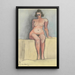 Nacktes weibliches Sitzen - Karl Wiener — gerahmtes Bild an der Wand