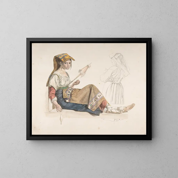 Frau aus Neapel - Karl Wilhelm Freiherr von Heideck — gerahmtes Bild an der Wand