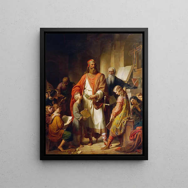 Karl von Blaas - Charlemagne rebukes the careless students.webp