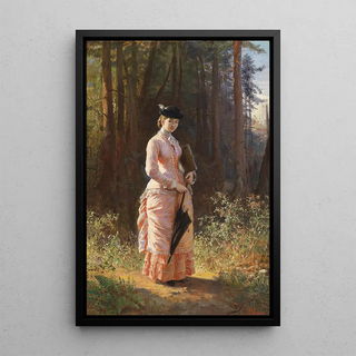 Karl von Blaas - Dame mit Schirm und Zeichenmappe.webp