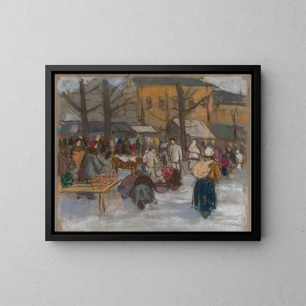 Marché à Ruomberok - Karol Polnyi — gerahmtes Bild an der Wand
