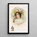 Junge Frau mit Rosenrosen - Katherine Connor — gerahmtes Bild an der Wand