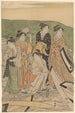 Geisha au ferry - Katsukawa Shunchō — artwork view