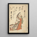 La poétesse Murasaki Shikibu from the book Cent poètes dans le livre de brocart oriental - Katsukawa Shunshō — framed artwork on a wall