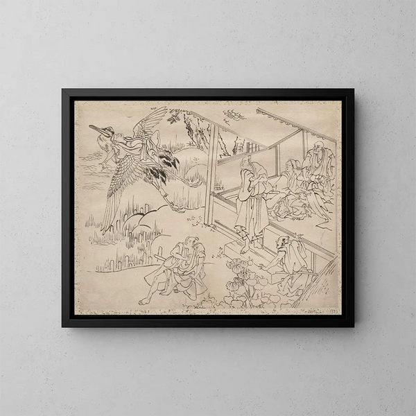 Album di schizzi di Katsushika Hokusai e dei suoi discepoli Pl59 - Katsushika Hokusai — quadro incorniciato alla parete