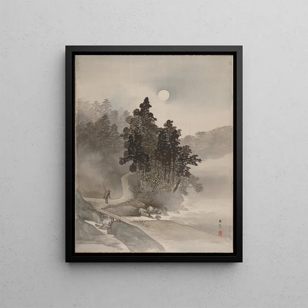 Kawabata Gyokush - Traveling by Moonlight.webp