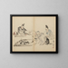 Monaco con calligrafia - Kawanabe Kyōsai — quadro incorniciato alla parete