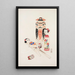 Illustrations collected from Japanese toys by Kyosen Pl013 - Kawasaki Kyōsen — framed artwork on a wall