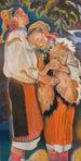 Triptych painting of Palm Sunday girls Houtsoules - Kazimierz Sichulski — artwork view