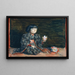 Portrait sitzend von Reiko mit einer Puppe - Kishida Ryusei — gerahmtes Bild an der Wand