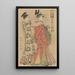 Courtesan, die die Straße entlanggeht, begleitet von einem Diener - Kitagawa Utamaro — gerahmtes Bild an der Wand