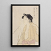 Frau, die Rauch aus einer Pfeife ausatmet - Kitagawa Utamaro — gerahmtes Bild an der Wand