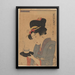 Frau, die in einem Café Tee serviert - Kitagawa Utamaro — gerahmtes Bild an der Wand