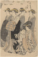 Frau mit Dienerinnen - Kitagawa Utamaro — Ansicht des Kunstwerks