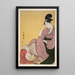 Kind zeigt mit dem Finger - Kitagawa Utamaro — gerahmtes Bild an der Wand