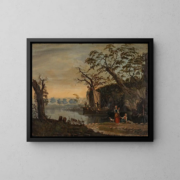 Landschaft - Knud Baade — gerahmtes Bild an der Wand