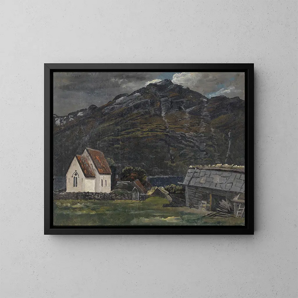L'église d'Ullensvang à Hardanger - Knud Baade — gerahmtes Bild an der Wand