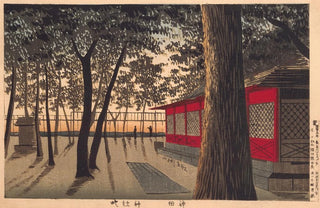 Kobayashi Kiyochika - Daybreak at Shrine Kanda.webp