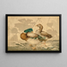 Enten und verwelkte Lotusblätter - Kobayashi Kiyochika — gerahmtes Bild an der Wand