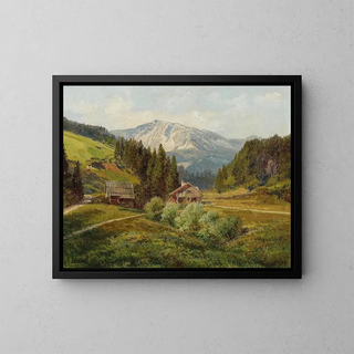 Konrad Petrides - View of an Alpine Pasture the Schneeberg in the background.webp