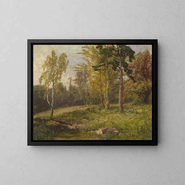Landschaftsbild im Wald - Konrad Petrides — gerahmtes Bild an der Wand