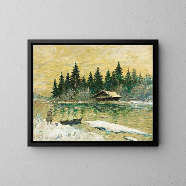 Der Fischer - Konstantin Alexeïevitch Korovine — gerahmtes Bild an der Wand