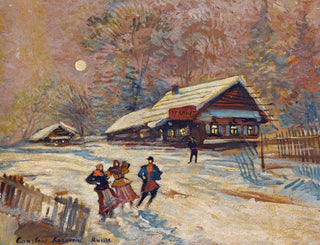 Konstantin Alexeevich Korovin - Merrymakers Outside The Tavern.webp