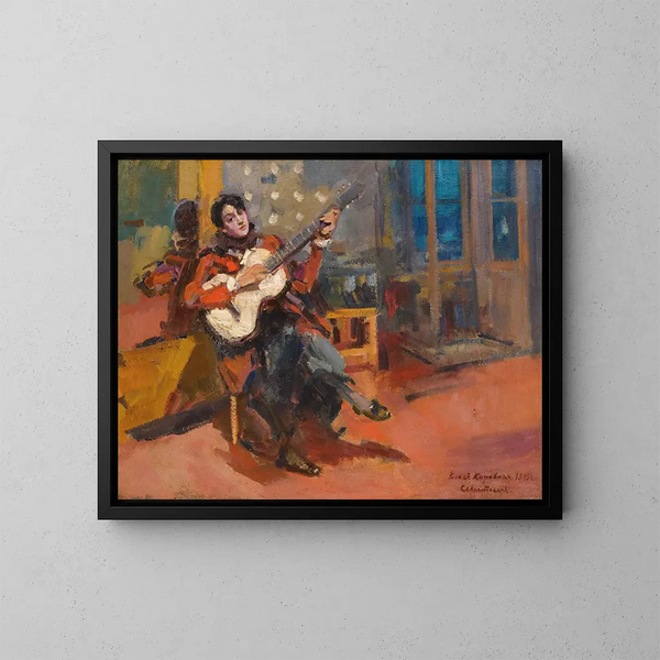 Der Gitarrenspieler - Konstantin Alexeïevitch Korovine — gerahmtes Bild an der Wand