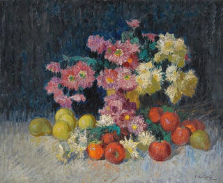 Nature morte con fiori e frutta - Konstantin Ivanovich Gorbatov — vista dell’opera