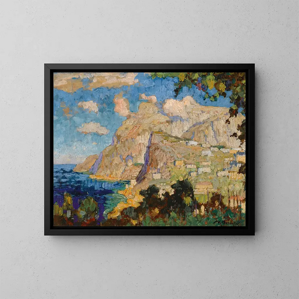 Vista di Monte Solaro, Capri - Konstantin Ivanovich Gorbatov — quadro incorniciato alla parete