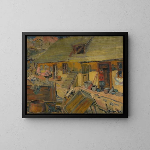 Hof des Bauern - Konstantin Bauer — gerahmtes Bild an der Wand