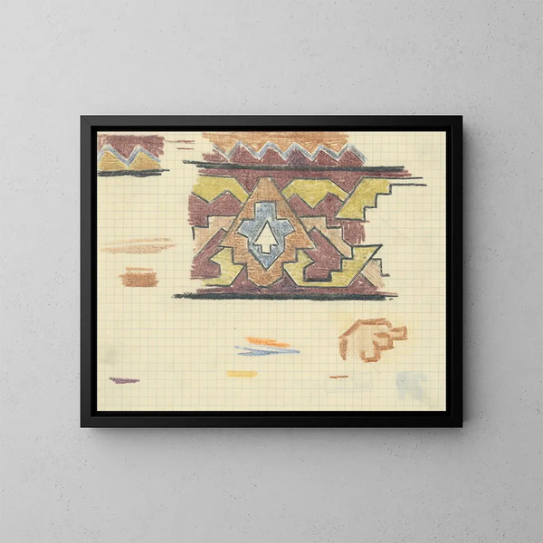 Studie des geometrischen Musters - Konstantin Bauer — gerahmtes Bild an der Wand