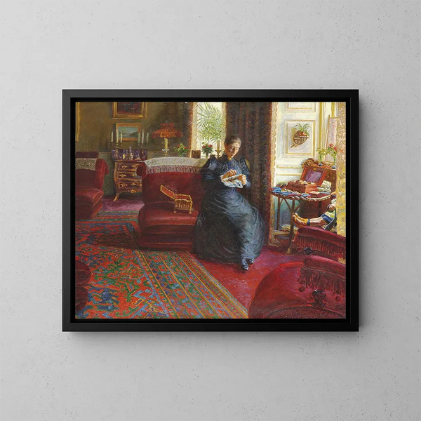 Portrait von Frau Knudtzon - Kristian Zahrtmann — gerahmtes Bild an der Wand