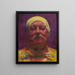 Self-portrait in lamplight - Kristian Zahrtmann — framed artwork on a wall