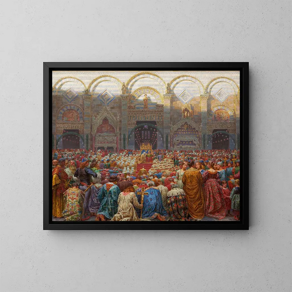 Der geheimnisvolle Hochzeit in Pistoia - Kristian Zahrtmann — gerahmtes Bild an der Wand
