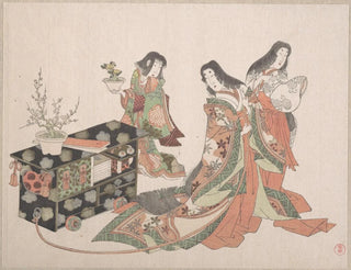 Kubo Shunman - Court Ladies Dragging a Cabinet along the Floor.webp