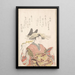 Kurtisane mit Seri-Zweig - Kubo Shunman — gerahmtes Bild an der Wand