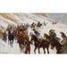 Napoleons Armee durchquert Somosierra, vollständiges Werk mit der Kolonne im verschneiten Pass