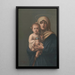 Madone und Jesus, der die Welt hält - L. Coillagi — gerahmtes Bild an der Wand