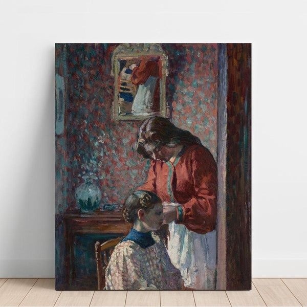 Reproduktion des Gemäldes La Coiffure (Mme Lebasque Coiffant sa Fille) - Henri Lebasque