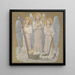 Die Glauben, die Hoffnung und die Nächstenliebe wachen über die heilige Genoveva im Kinderbett - Pierre Puvis de Chavannes — gerahmtes Bild an der Wand