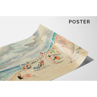 La Plage de Deauville - Henri Lebasque | Reproduction Tableau Décoration murale affiche copie