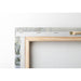 Back of The Magpie canvas with wooden stretcher and hanger
