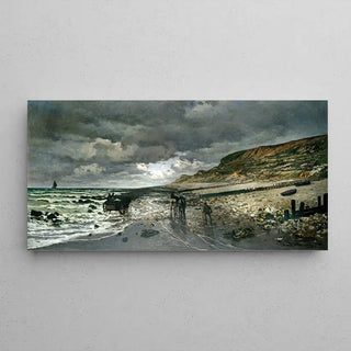 Die Pointe de la Hève bei Ebbe von Claude Monet | Kunstdruck Gemälde Wanddekoration Poster Kopie