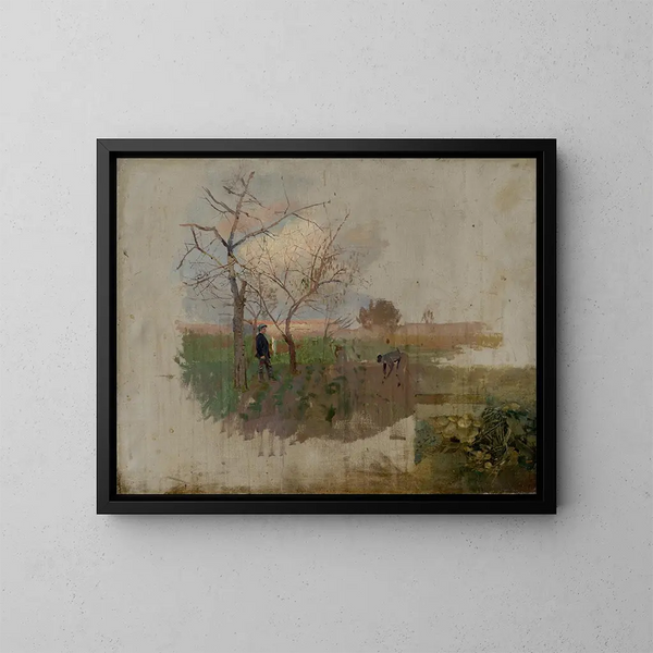 Herbst in einem Obstgarten - Ladislav Mednyánszky — gerahmtes Bild an der Wand