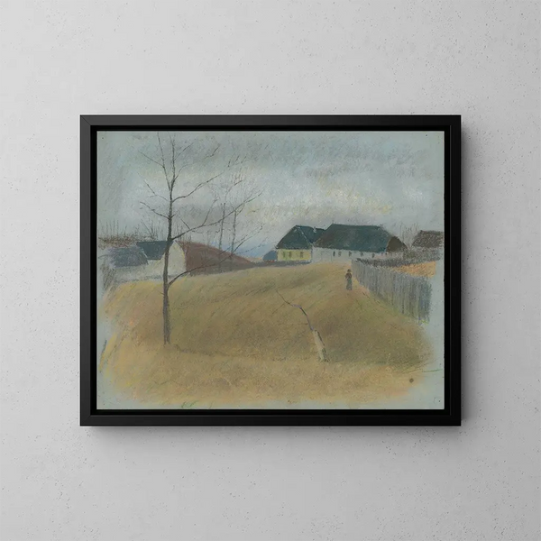 Am Ende des Dorfes - Ladislav Mednyánszky — gerahmtes Bild an der Wand