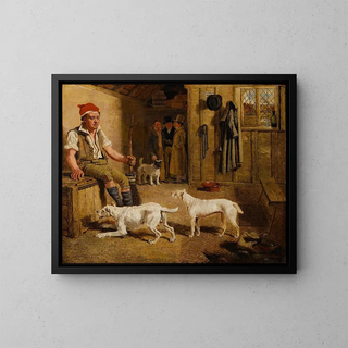 Lambert Marshall - An Interior Scene With A Servant And Parson Jack Russell Hunt Terriers.webp