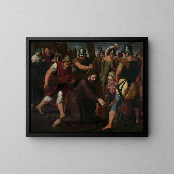 Le Portement de croix - Lambert van Noort — gerahmtes Bild an der Wand