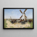 Mühle in einer weiten Puszta-Landschaft - László Pataky von Sospatak — gerahmtes Bild an der Wand