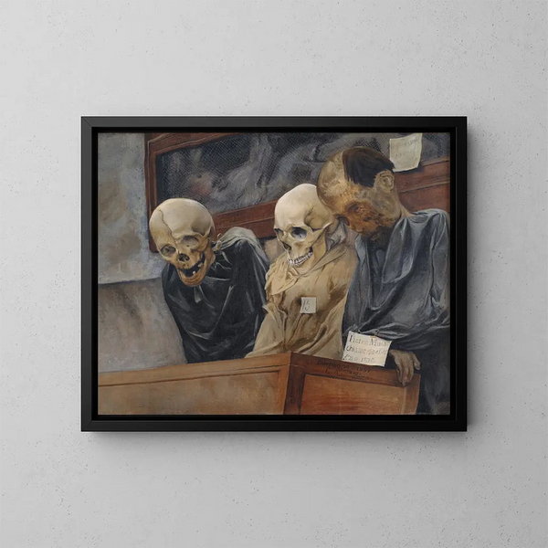 Drei Schädel vom Kapuzinerkloster in Palermo - Laurits Andersen Ring — gerahmtes Bild an der Wand